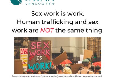 Sex work is work. Human trafficking and sex work are NOT the same thing.